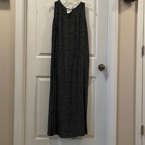 Black white dotted straight dress